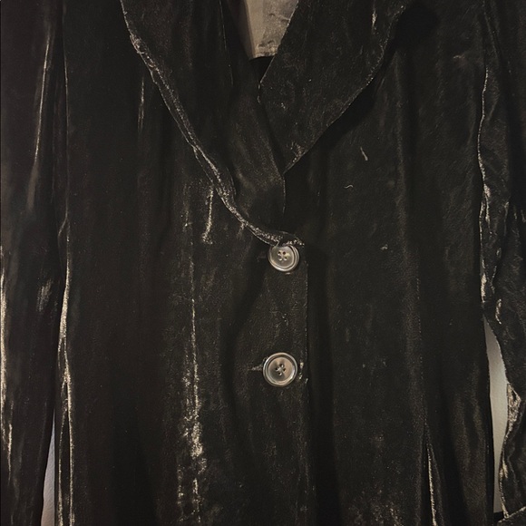 ABS Vintage 90’s Velvet Duster Jacket Coat Velvet Grunge Designer 4 Dress - Picture 12 of 17